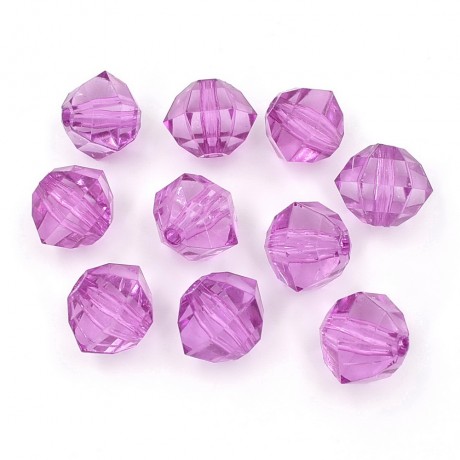 10 perles polygonales acryliques 18mmx20mm - mauve