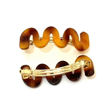 Barrette cheveux ondulée fait main 6cm