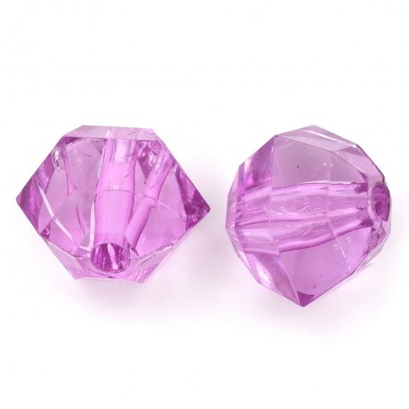 10 perles polygonales acryliques 18mmx20mm - mauve