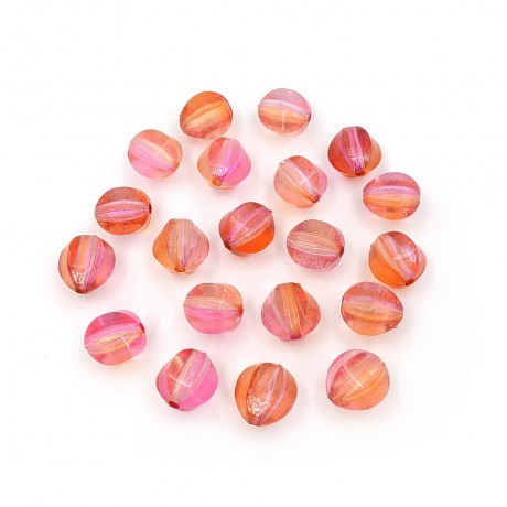 20 perles polygonales acryliques 14mmx13mm - orange irisé