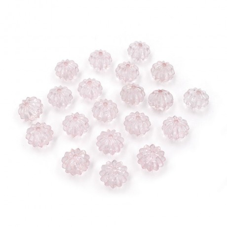 20 perles en acrylique forme citrouille 14mmx11mm - blanc