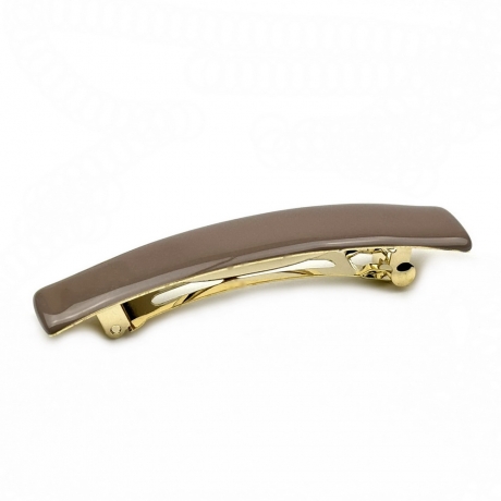 Barrette cheveux émail 9cm - marron