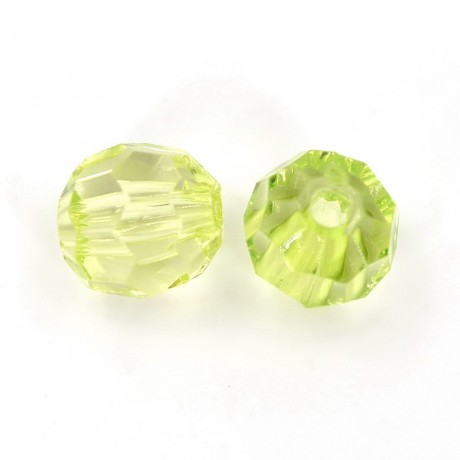 20 perles rondes à facettes en acrylique 10mm vert