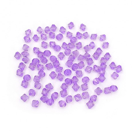 100 perles forme toupie en acrylique 6mm mauve