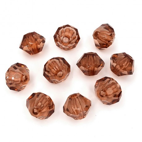 10 grandes perles forme toupie en acrylique 15mmx18mm marron