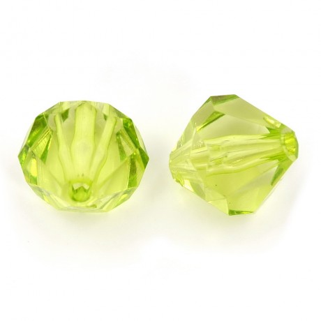 10 perles forme toupie en acrylique 15mmx16mm vert