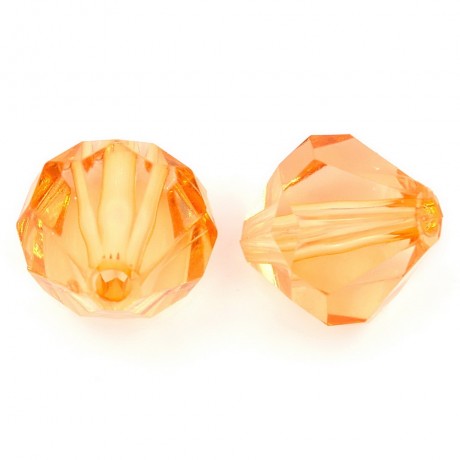 10 perles forme toupie en acrylique 15mmx16mm orange