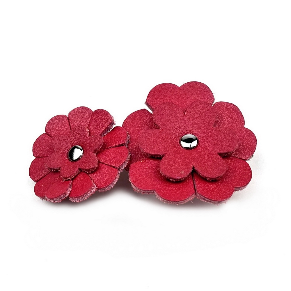 Barrette 2 fleurs cuir Barrette 2 fleurs cuir