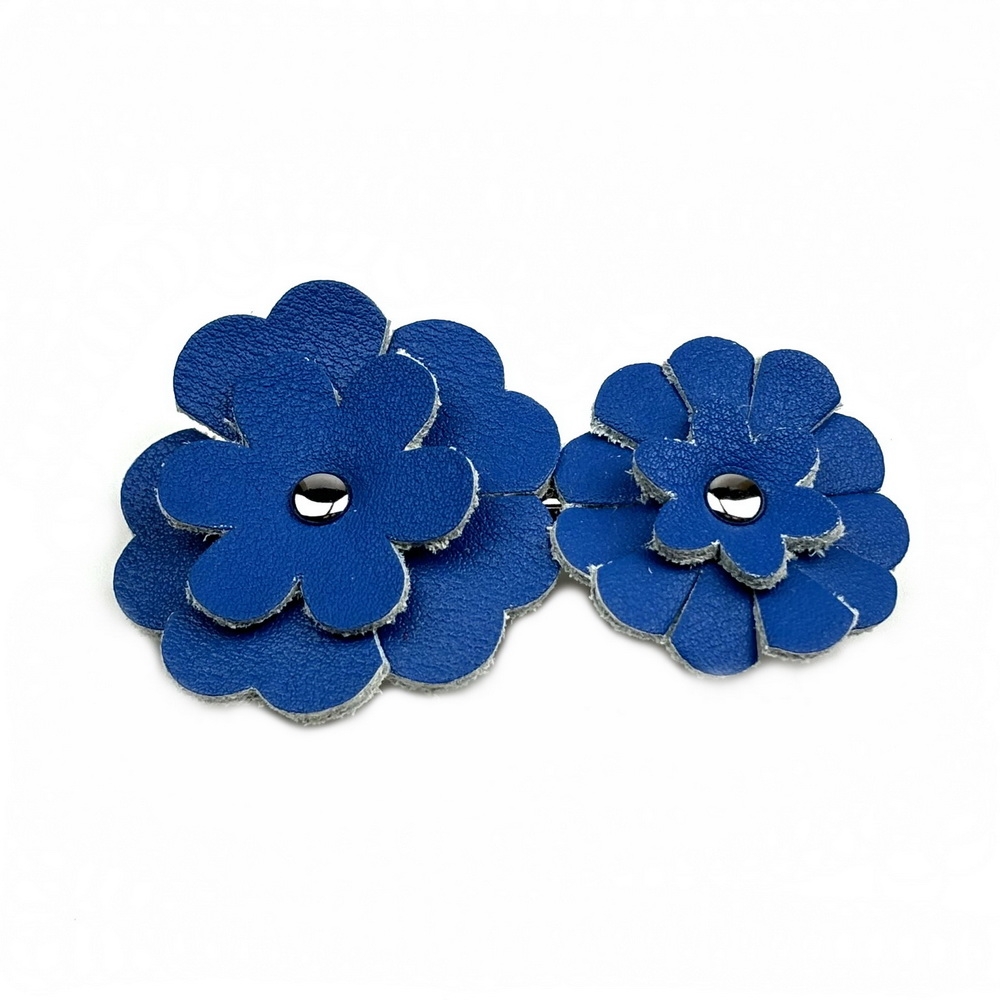 Barrette 2 fleurs cuir Barrette 2 fleurs cuir
