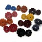 Barrette 2 fleurs cuir