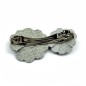 Barrette 2 fleurs cuir