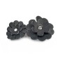 Barrette 2 fleurs cuir