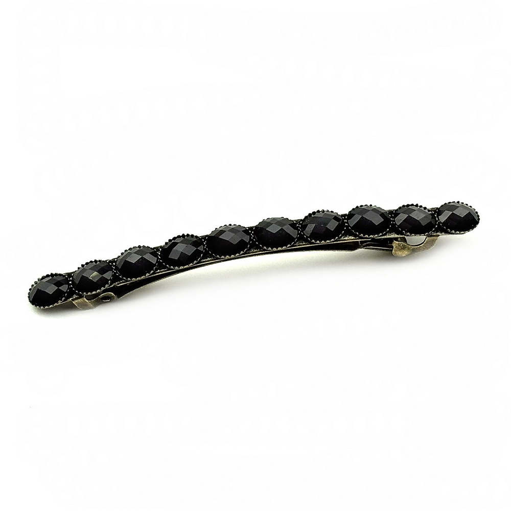 Barrette cheveux antique longue 9cm avec perles à facette Barrette cheveux antique longue 9cm avec perles à facette