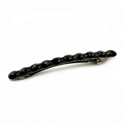 Barrette cheveux antique longue 9cm avec perles à facette