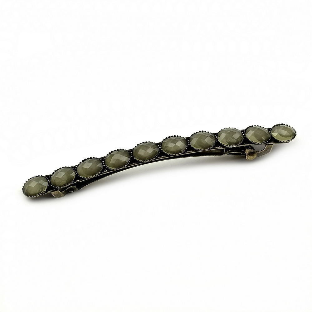 Barrette cheveux antique longue 9cm avec perles à facette Barrette cheveux antique longue 9cm avec perles à facette