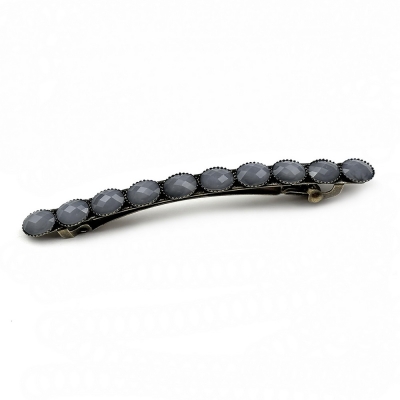 Barrette cheveux antique longue 9cm avec perles à facette