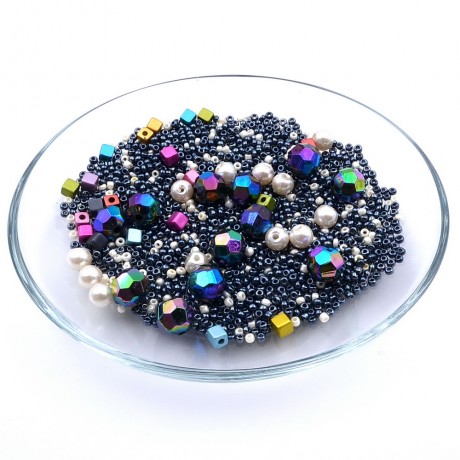 Très joli assortiment de perles acrylique gris
