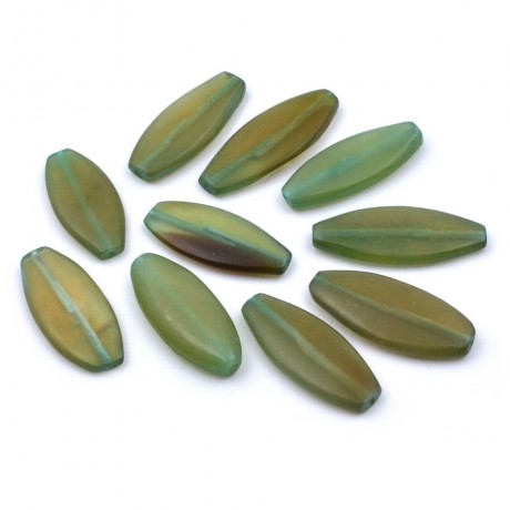 10 perles ovales en résine 31mmx13mm - vert turquoise