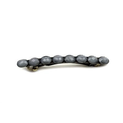 Barrette cheveux antique 7cm avec perles à facette