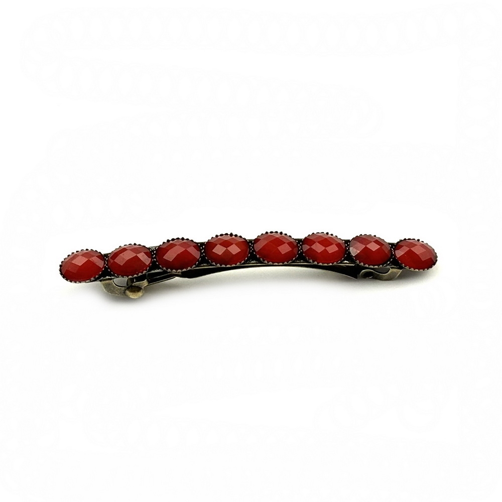 Barrette cheveux antique 7cm avec perles à facette Barrette cheveux antique 7cm avec perles à facette