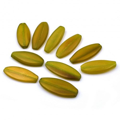 10 perles ovales en résine 31mmx13mm - vert
