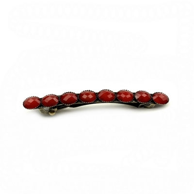 Barrette cheveux antique 7cm avec perles à facette