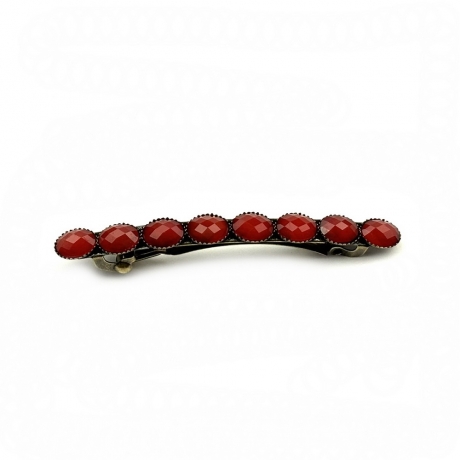 Barrette cheveux antique 7cm avec perles à facette