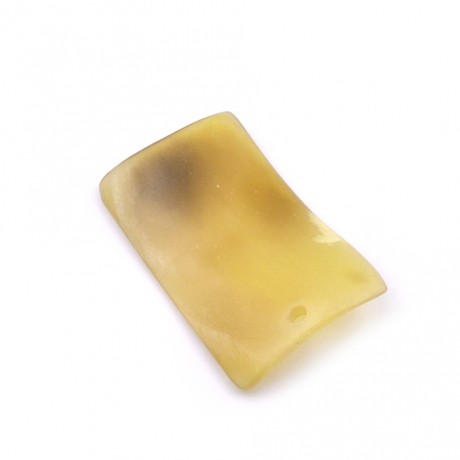 4 perles pendentif plates rectangulaires en résine 63x34mm - beige