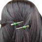 2 pinces cheveux crocodile antique 4.5cm avec perle à facette