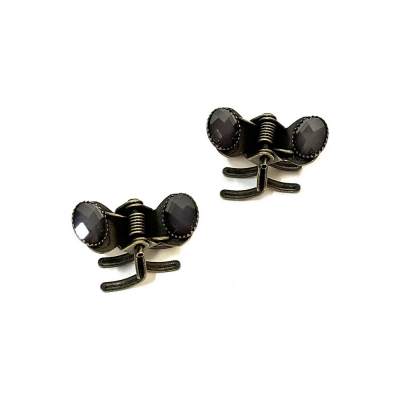 2 petites pinces cheveux crabe antique avec perles à facette 2.3cm