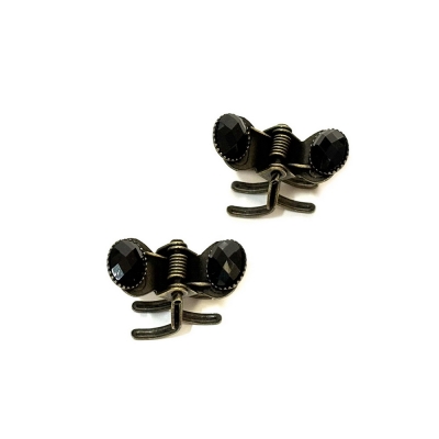 2 petites pinces cheveux crabe antique avec perles à facette 2.3cm