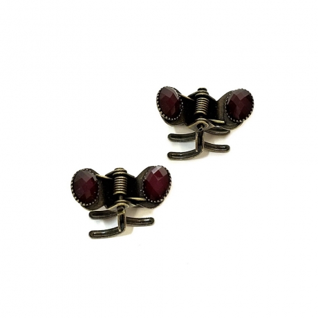 2 petites pinces cheveux crabe antique avec perles à facette 2.3cm