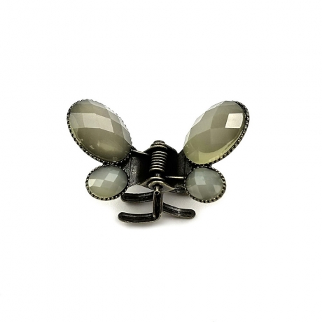 Pince cheveux papillon antique avec perles à facette