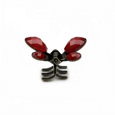 Pince cheveux papillon antique avec perles à facette