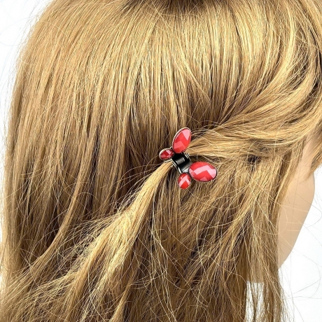 Pince cheveux papillon antique avec perles à facette