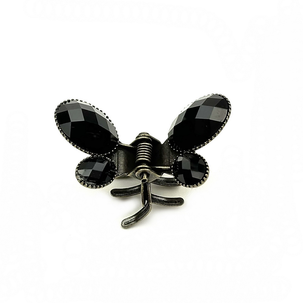 Pince cheveux papillon antique avec perles à facette