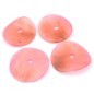 4 perles pendentif rondes plates en résine 53mm - rouge