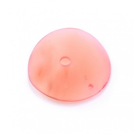 4 perles pendentif rondes plates en résine 53mm - rouge