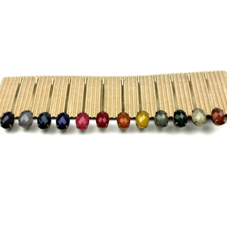 Lot de 2 pinces cheveux antique 5cm avec perle ovale à facette