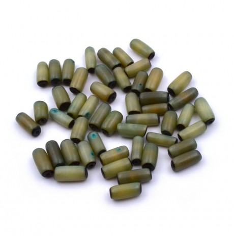 50 perles tubulaires en résine 12x6mm - vert céladon