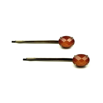 Lot de 2 pinces cheveux antique 5cm avec perle ovale à facette