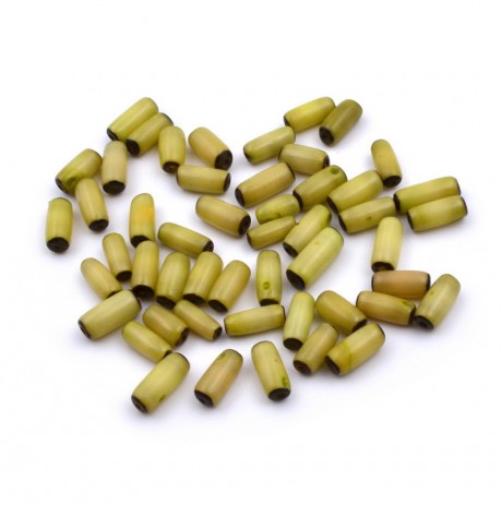 50 perles tubulaires en résine 12x6mm - vert jade