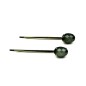 Lot de 2 pinces cheveux antique 5cm avec perle ovale à facette