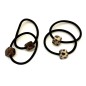 2 élastiques cheveux ou bracelet noir avec perle carré léopard