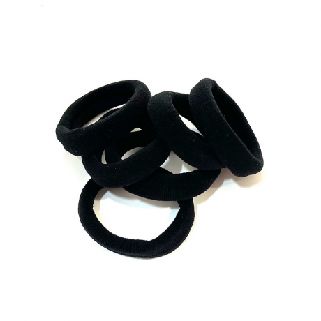 Lot de 6 élastiques cheveux en microfibre noir
