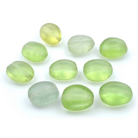 10 perles ovales en résine 21x19mm - vert