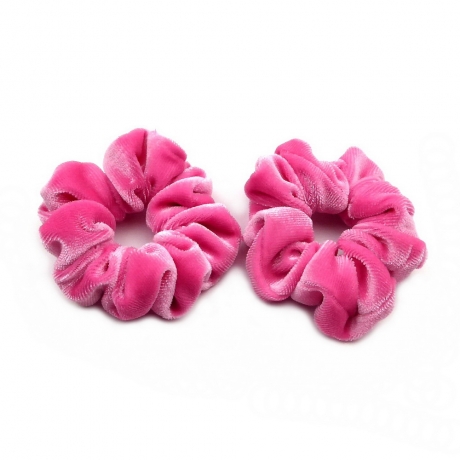 Lot de 2 chouchous velours 8cm - rose
