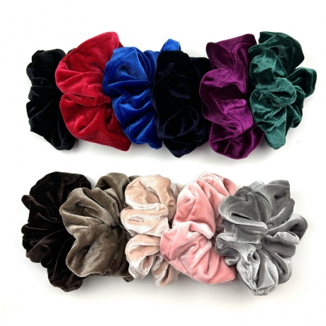 Gros chouchou velours 13cm - vieux rose