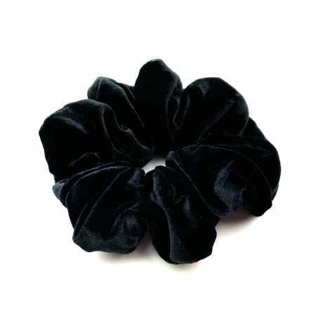 Gros chouchou velours 13cm - noir