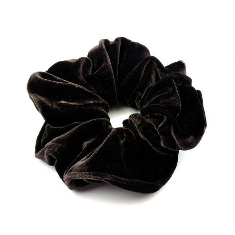 Gros chouchou velours 13cm - marron